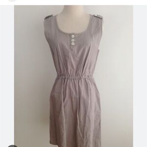 J. Crew Light Gray Buttoned Mini Dress